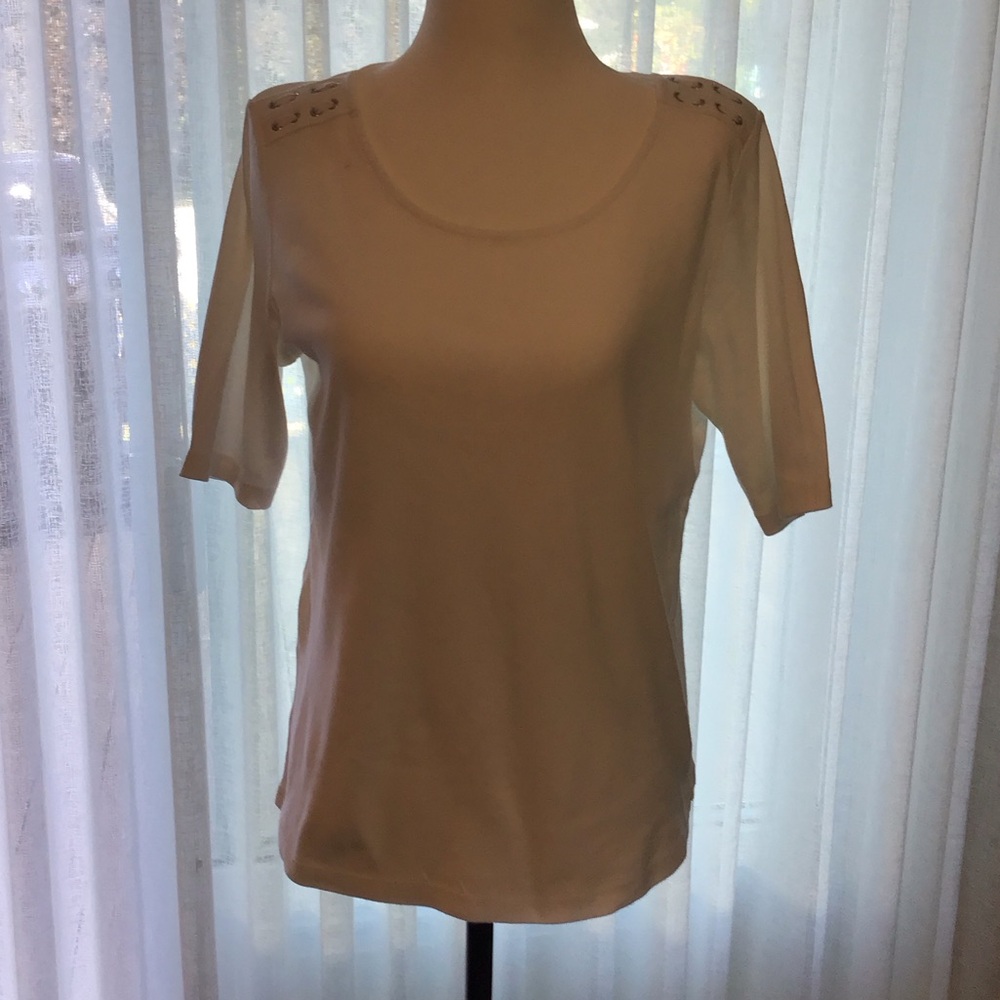Karen Scott White Short Sleeve Top